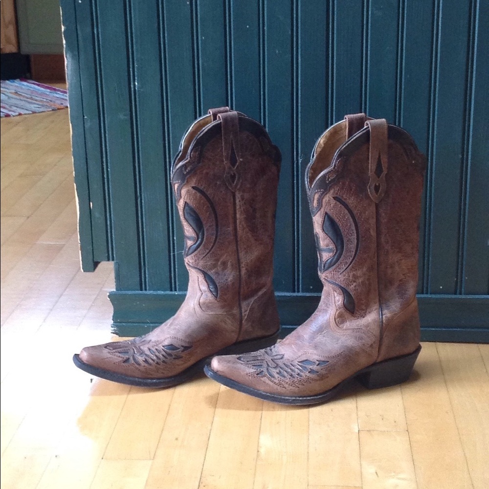 J.B. Dillon Leather Cowboy Boots